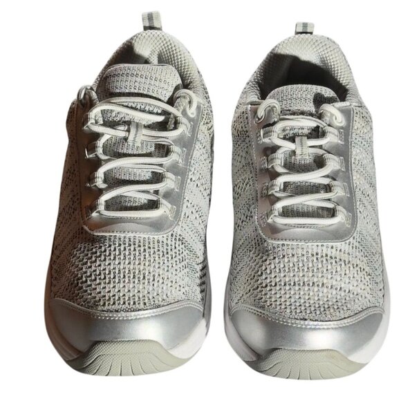 Orthofeet Womens Wide Fit Sneakers Size 12 D Silver/Gray Knit Mesh - Picture 2 of 11
